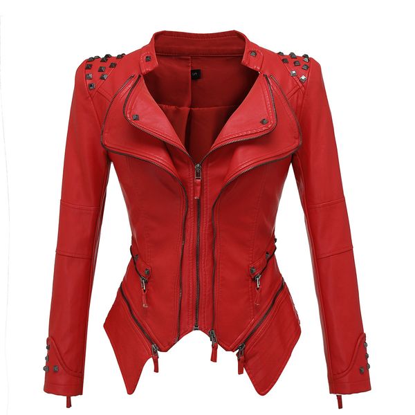 

women's jackets women faux leather pu winter autumn black motorcycle outerwear gothic coat chaqueta s5xl 6xl 230324, Black;brown