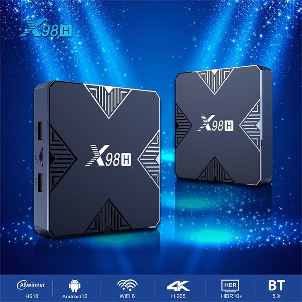 

leadcool x98h set box allwinner h618 quad core smart tv android 2g 16g 4g 32g android 12 support wifi bt