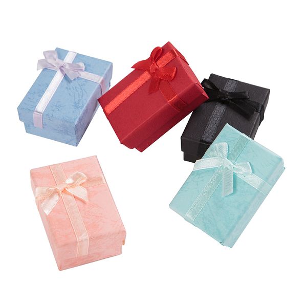 

jewelry boxes 60pcs jewelry box earrings necklace rings gift box packaging paper jewelry display with white sponge 230324, Black;white