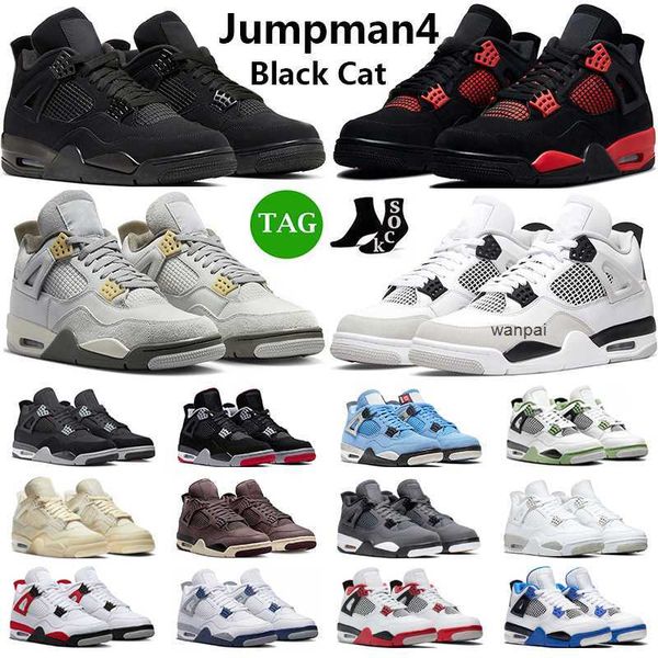 

jumpman 4 basketball shoes men women 4s black cat cool grey white oreo black canvas university blue bred green glow black gum mens trainers