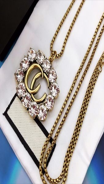 

womens gold long necklace designer letter diamond pendant luxury g women fashion party jewelry diamond torque necklaces d2109305hl9179291, Silver