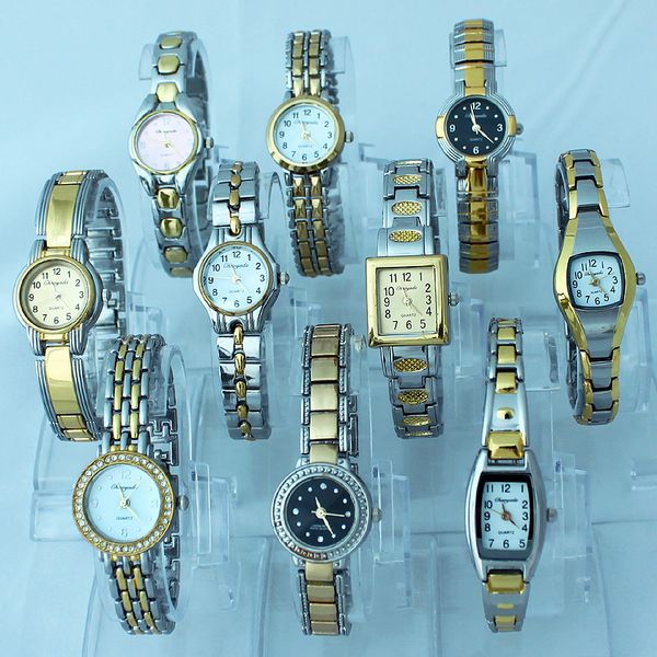 

women s watches 10pcs mixed bulk lot of colorful rose gold lady women quartz movement wristwatch dress watch gift jbt1 wholesale price 23032, Slivery;golden