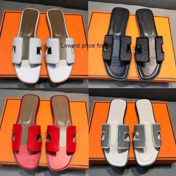 

new designer women slippers genuine leather sandals summer oran flat flip flop crocodile skin slides ladies beach sandal luxury party weddin, Black