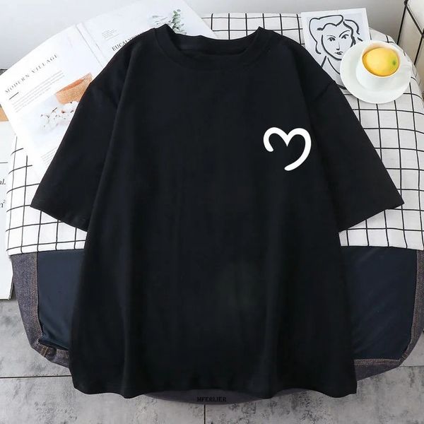 

women's plus size tshirt plus size 6xl 150kg summer cotton t shirts large size women hearted printed tshirts o neck short sleeve casua, Black