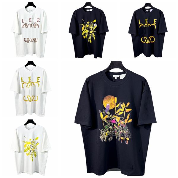 

summer man designer t shirt plus size tees casual woman loose street skateboard printed t shirt, Black;brown