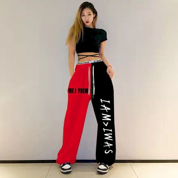 

women's pants s original personality sweat pant fashion print hiphop trousers jazz sweatpants casual loose dance sporty 230325, Black;white