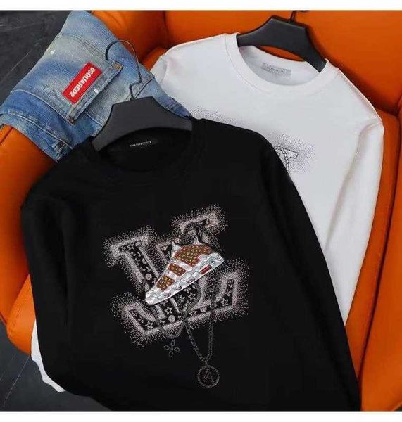 

men's hoodies & sweatshirts designer round neck pullover diamond sweater new fashion brand ins autumn long sleeve t-shirt cotton bottom, Black