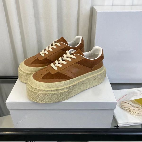 

2023 Luxury designer thick sole casual shoes fashion casual shoes rubber non-slip outsole heel height 4cm, Black