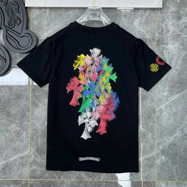 

ch luxury t-shirt men's fashion brand couple tees men women t-shirts sweatshirts sanskrit letter short sleeve horseshoe tshirt classic, White;black