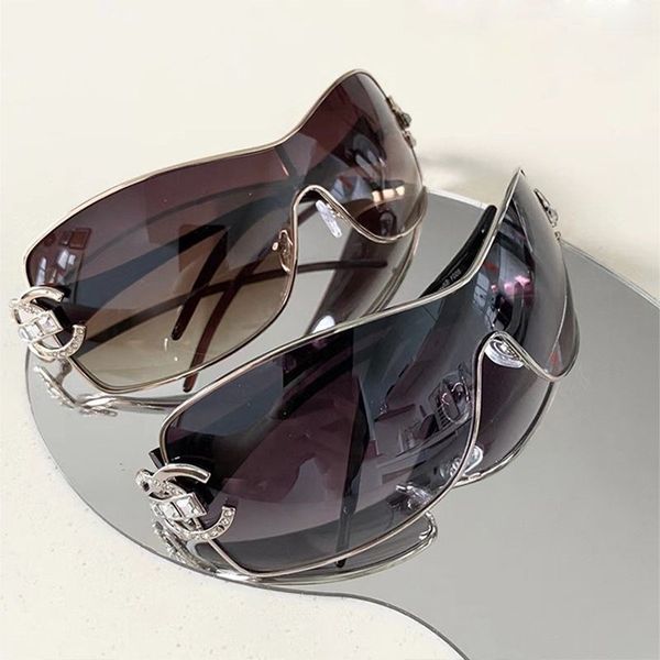 

2000's retro one piece sunglass women luxury oversized wrap around sun glasses uv400 ladies 2023 new fashion eyewear shades 0004, White;black
