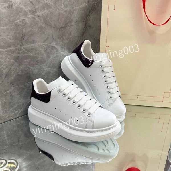 

new casual shoes retro men's leather lace up fashion printing sports women's men small white shoes, Black