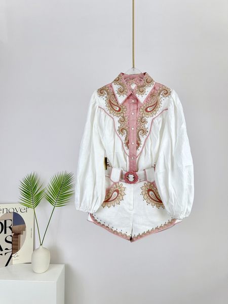 

women's blouses & shirts spring and summer 2023 new holiday series applique embroidered loose shirt, White