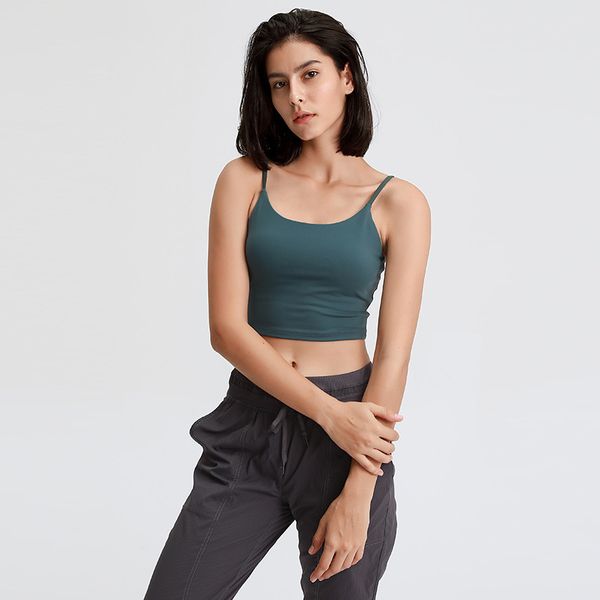 

lu sports yoga bra ll tank camisole crop women with gym backless fitness cami casual summer c5238