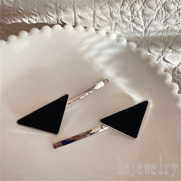 

ladies snap clip triangle engraving classic hair clips letters plain thanksgiving enamel designer men lovers white nickel material womens br, Golden;silver