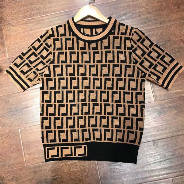 

high version knitted sweaters wool pullover coat designer sweater women short sleeve sweatshirt summer slim t shirt round neck tee, White;black