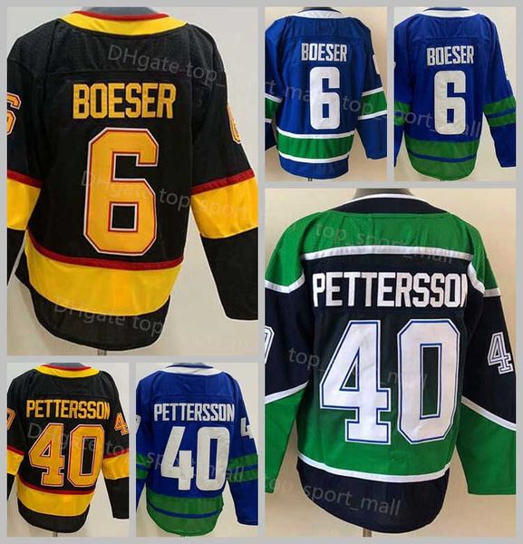 

stitch ice hockey jerseys alternate reverse custom boeser pettersson quinn thatcher horvat demko hughes brock elias hockey stitched jersey, Black;red