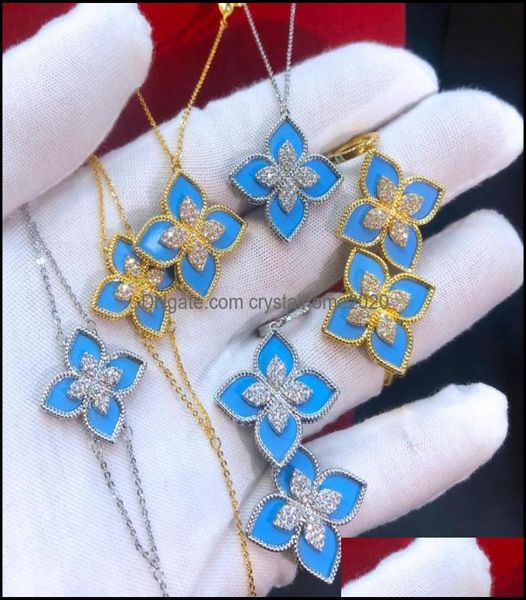 

earrings necklace soramoore trendy luxury lucky clover jewelry set bangle ring for women girl daily birthday annive crystalhome2029439167, Silver