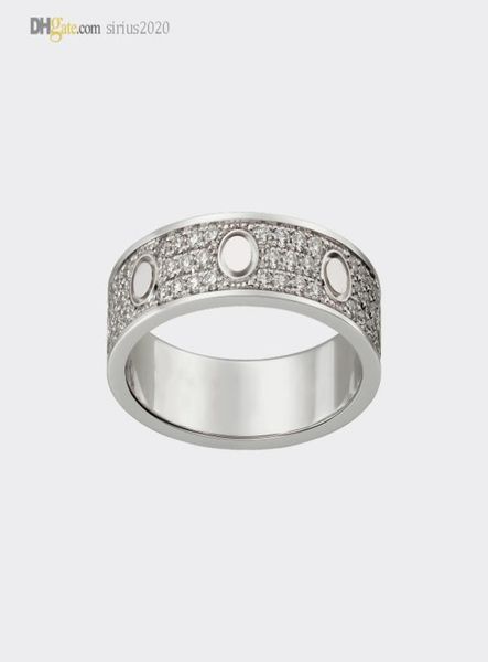 

designer rings love ring carti band diamondpave wedding ring silver womenmen luxury jewelry titanium steel goldplated never fad1789028