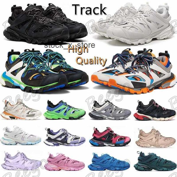 

designer luxury brand men women casual shoes track 3 3.0 white black sneakers tess.s. gomma leather trainer nylon printed platform