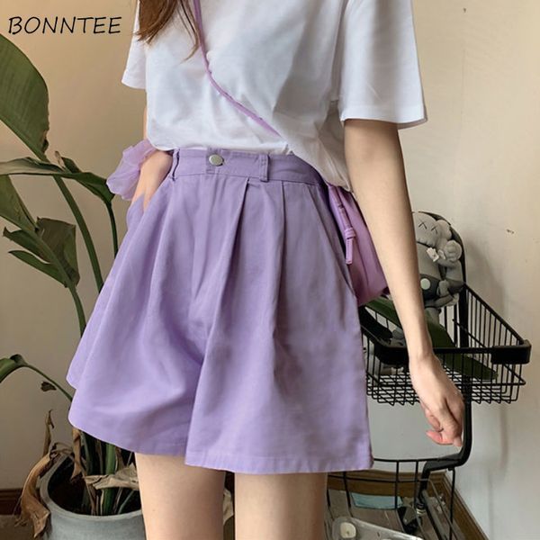 

women's shorts shorts womens summer solid simple chic fit lady loose casual vintage soft all-match trendy clothing daily korean style f, White;black