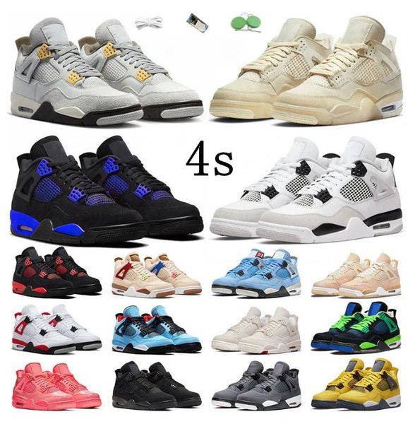 

for 4 men with box basketball shoes 4s iv jumpman pn dust sail military black cat blue thunder red cement mens women outdoor sports