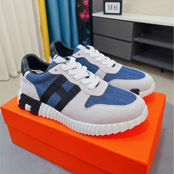 

fashion luxury men deep casuals shoes soft bottoms running sneakers italy elastic band low calfskin & mesh splicing designer breathable casu, Black