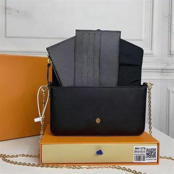 

women favorite multi pochette bag crossbody purse messenger bags handbags flowers designer shoulder lady leather with box 3 pcs se240q, Red;black