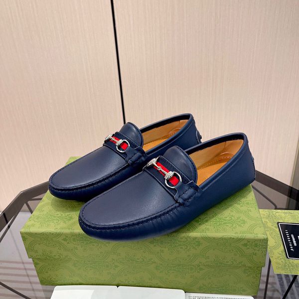 

new arrivals 2023 men's dress shoes casual loafers genuine leather slip on handmade men brand wedding party flats size 38-45, Black