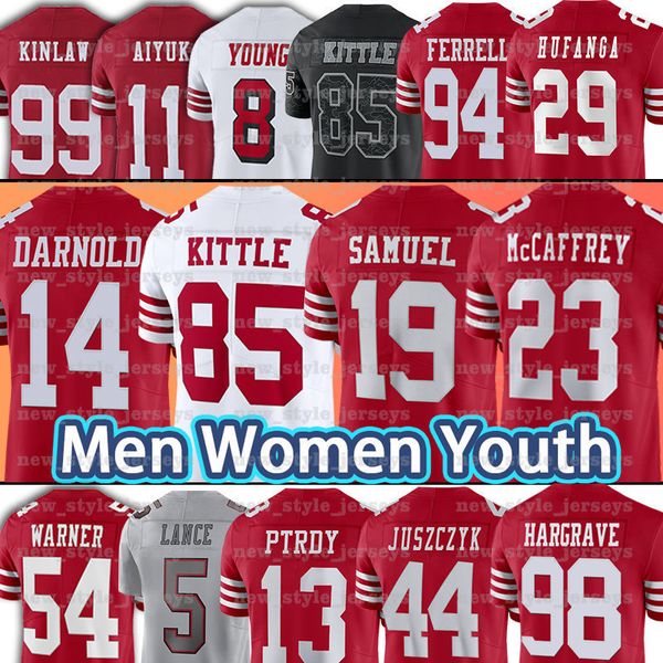 

san francisc george kittle football jerseys 49eres brock purdy christian mccaffrey tsam darnold javon hargrave nick bosa deebo samuel kyle j, Black;red