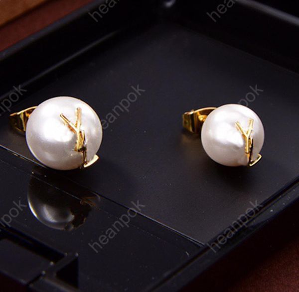 

women pearl earings designer jewelry luxurys studs earrings 925 silver boucle letters hoops with box new 22052404r7233227, Golden;silver