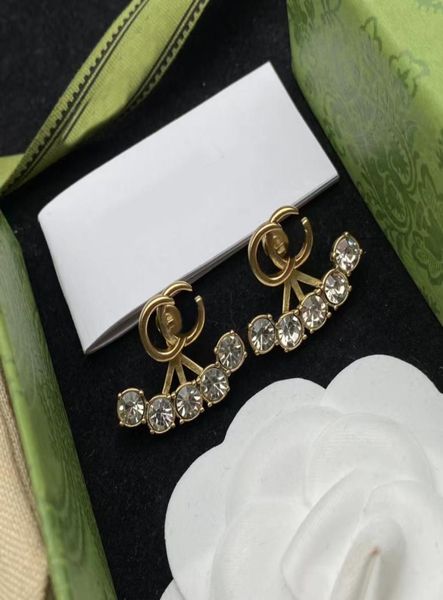 

new alphabet pearl charm earrings classic fashion light luxury brand designer party couple gift jewelry with box3839422, Golden