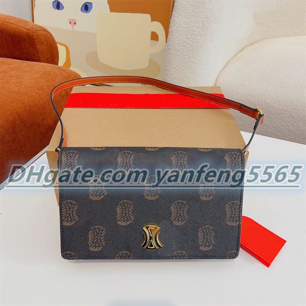 

genuine leather bag trapeze triomphe shoulder bag women's men tote flap cross body bags luxury designer woman fashion evening camera ca