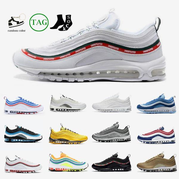 

97 mens running shoes brand mschf x inritriple black white 97s silver throwback future bred mens trainers outdoor sneakers