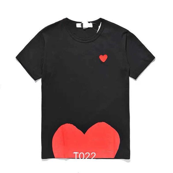 

designer luxury brands cdgs classic t shirt fashion play little red peach heart printed mens and womens round neck versatile couple dress t, White;black
