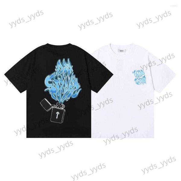 

t230325men's t-shirts men's t shirts trapstar shirt men women cotton tees fashion summer casual loose short sleeve o-neck t-shirt, White;black