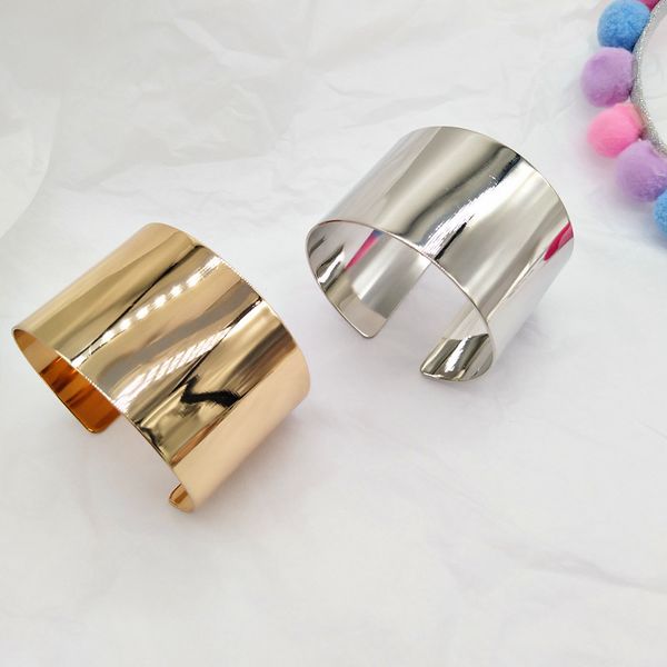 

cuff bangle metal glossy bracelets 4cm wide open design size 10pcs/lot, Black