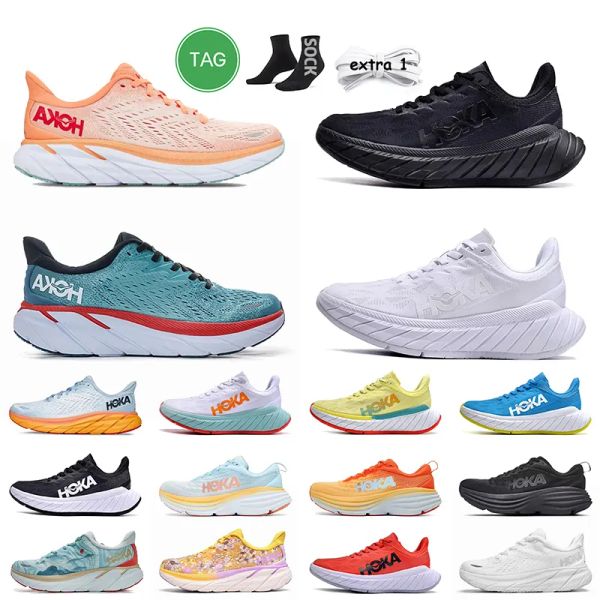 

athletic mesh hoka running shoes for men women hokas bondi 8 carbon x 2 clifton 8 on cloud blue fog shell coral peach parfait one one sneake