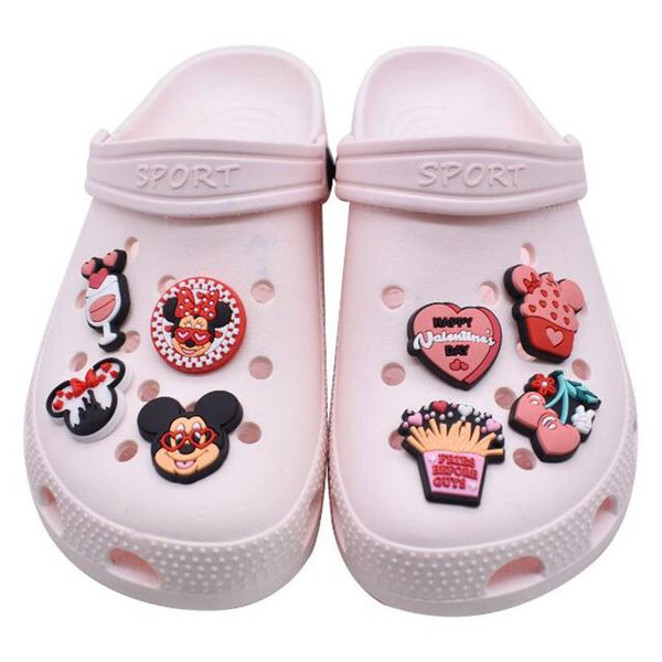 

drop delivery love shoe part accessories charm shoe flower mix clog decoration charms buckle wholesale, White;pink