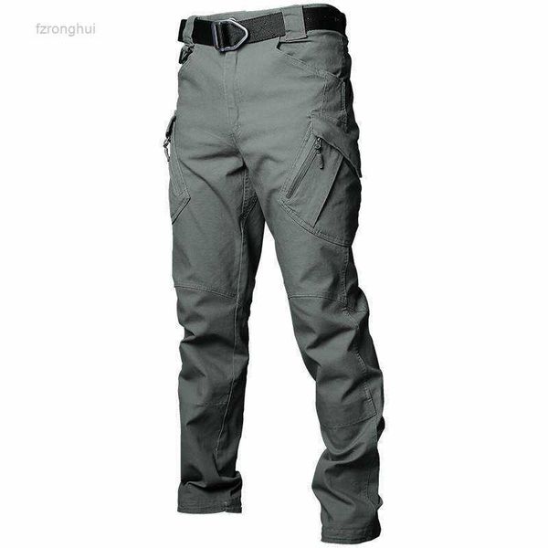 

men's sweatpants men tactical leather pants for ix9 instructor loose multi pocket camouflage workwear outdoor mens clothing joggers f7b, Black