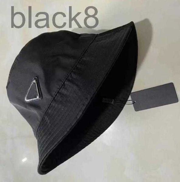 

designer luxury nylon bucket hat for men and women good quality designer ladies mens spring summer black red leather metal sun hats new fish, Blue;gray
