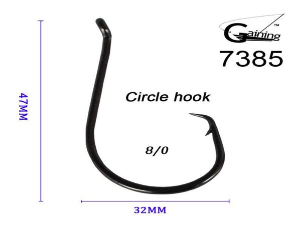 

50pcs 80 high carbon stainless steel chemically sharpened ocs circle ocean fishing hooks 7385 fish hook4393564