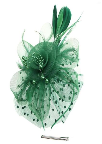 

headpieces mourning headband hat for women tea party wedding flower cocktail mesh feathers hair clip customize sweatbands2116140, Silver