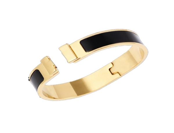 

luxury jewelry gold bracelet men bracelets enamel bangle party wedding multiple colour women couple fashion bracelets designer jew9193757, Black