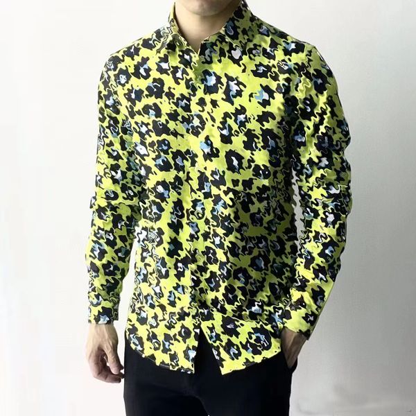 

men's casual shirts 2023 new long sleeve t-shirt men's spring and autumn high definition print polo fashion casual fashion men&#03, White;black