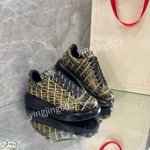 

luxury designer casual shoes sneakers leather black plate-forme for men women trainers jogging