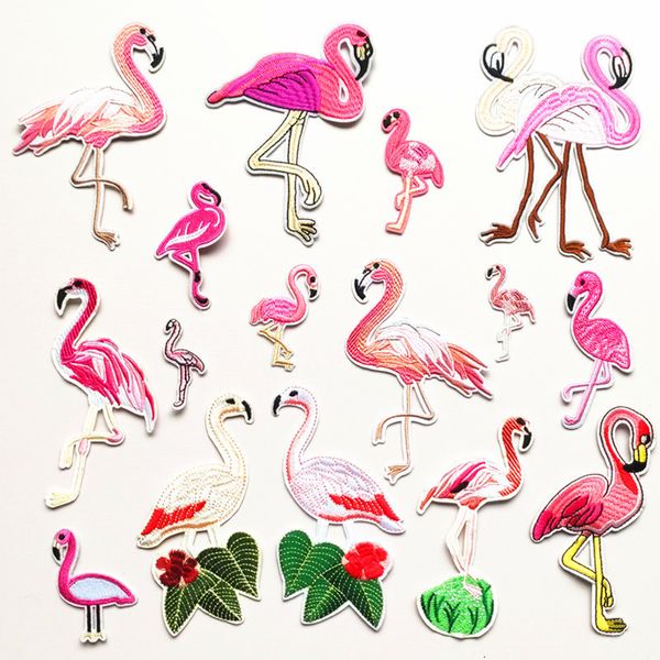 

animal iron on patches sewing notions assorted flamingo sew on patch embroidered applique for clothes jacket t shirt hat jeans diy accessori, Black