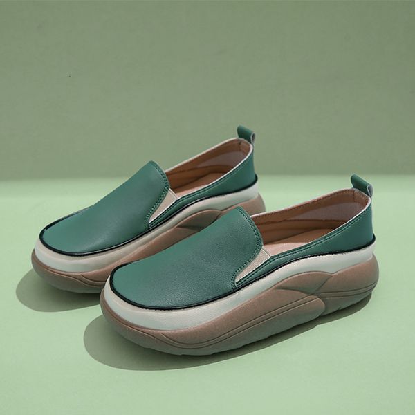 

sandals platform flats loafer shoes autumn spring fad sports pu leather walking running sneakers round toe mujer zapatos 230324, Black