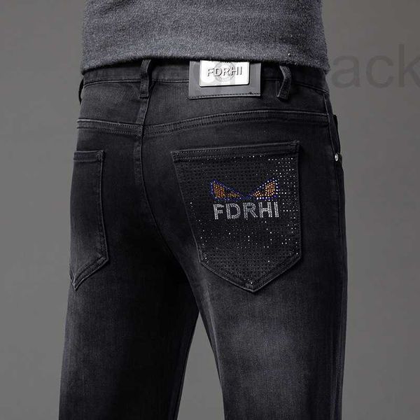

men's jeans designer autumn and winter new slim fit cotton bullet korean youth premium brand little monster nm07, Blue