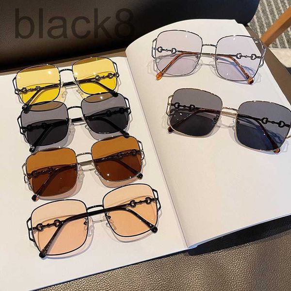 

sunglasses designer metal box glasses new ins women's personality trend round face network red street p fashion y2yi, White;black
