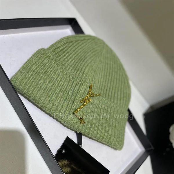 

knitted cap men casual skullcap men women winter fleece beancap designer skull cap high-quality fitted hat classic alphabet, Blue;gray